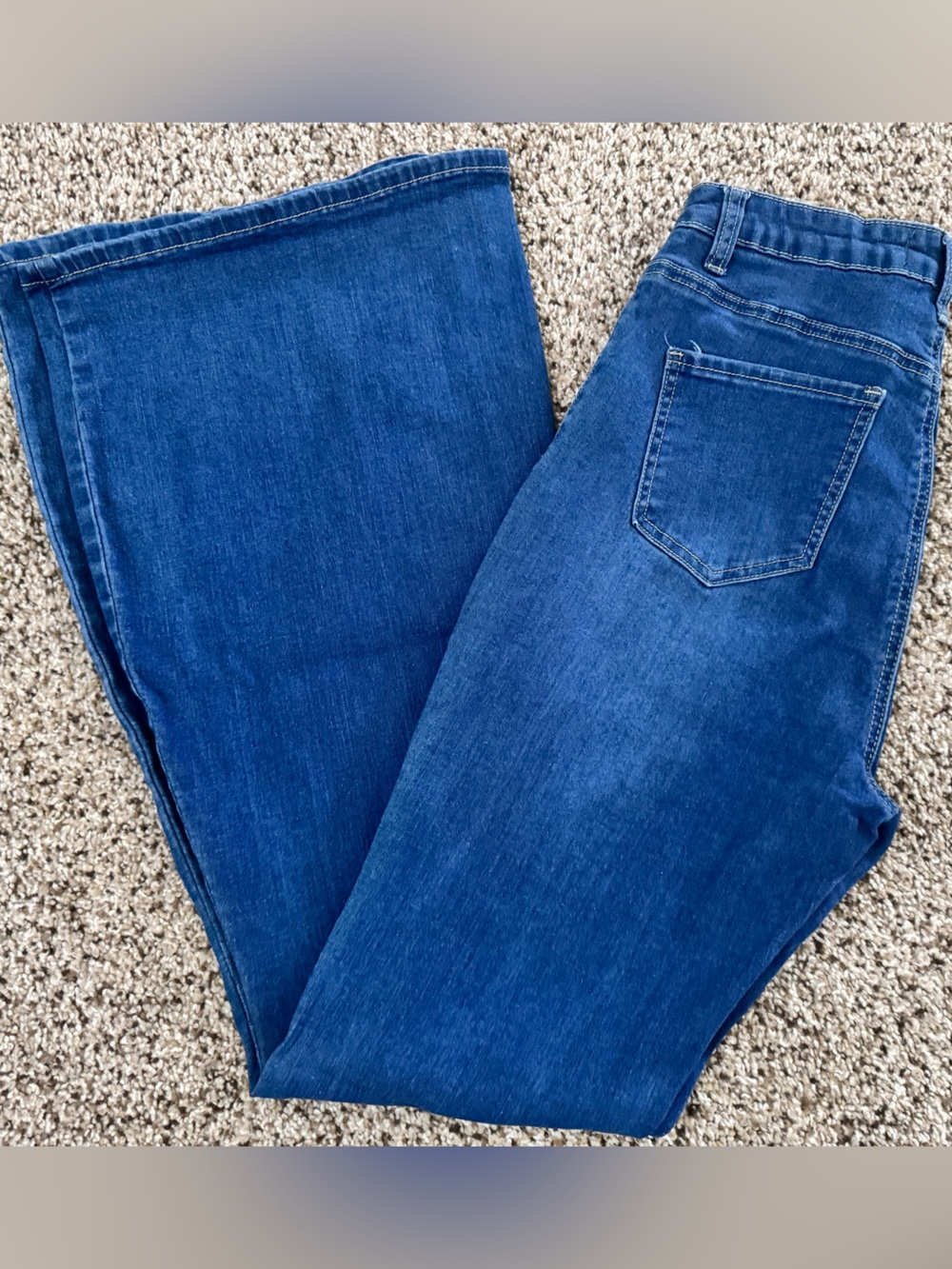 Women's Flared High-Rise Blue Denim Jeans